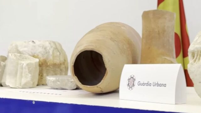 Imatge d'una àmfora romana procedent de Riudoms (Guàrdia Urbana de Tarragona)