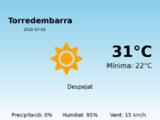 AEMET: El temps per a Torredembarra – 5 de Juliol de 2026