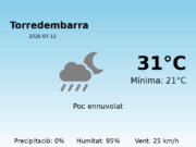 Previsió de l’AEMET a Torredembarra avui 12 de Juliol de 2026